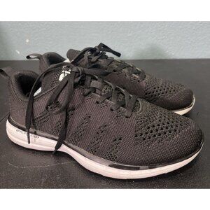 APL‎ Mesh Sneakers Womens Sz 8 Black TechLoom Pro Knit Running Shoes Trainers